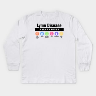 Lyme Disease - Disability Awareness Symptoms Kids Long Sleeve T-Shirt